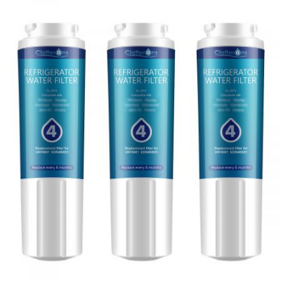Clatterans CL-Z011 Replacement Refrigerator Water Filter for EDR4RXD1 Filter 4 & UKF8001 Water Filter, 3-Pack