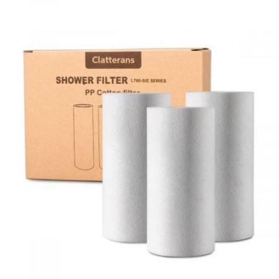 Clatterans PP Cotton Filter Replacement 3 Pack for Shower Filter SF-760E Series