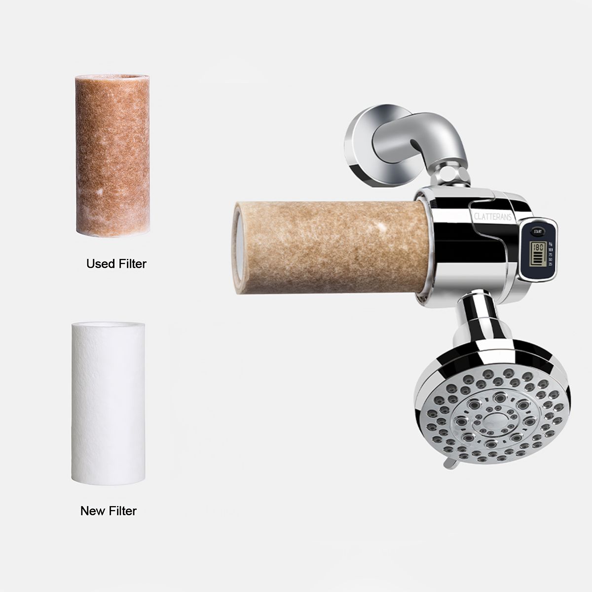 Clatterans 13000 Gallons Shower Filter for Hair & Skin HealthRemoves 99 Chlorine