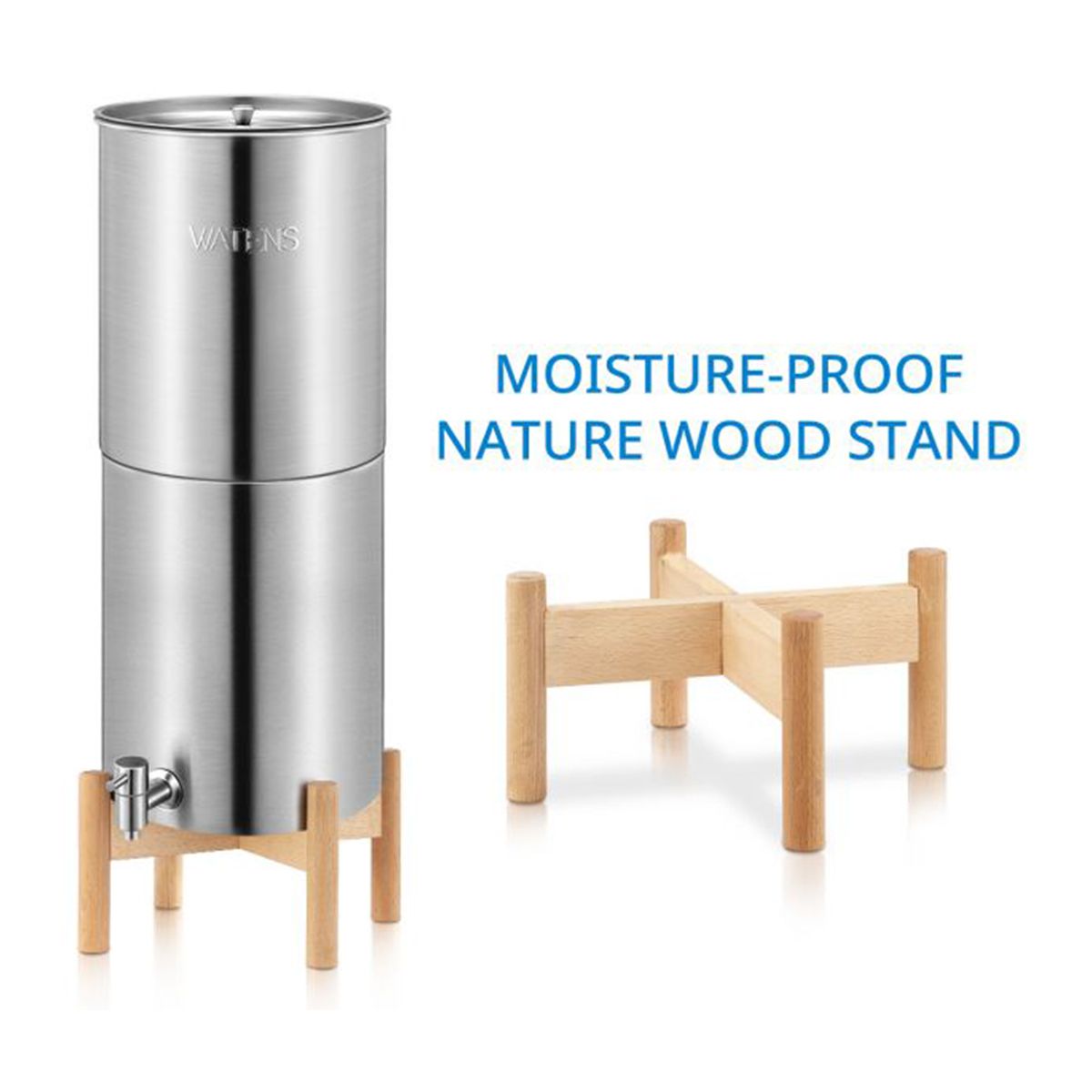 Durable Polished Wooden Water Dispenser Counter Stand Single Unit Fit