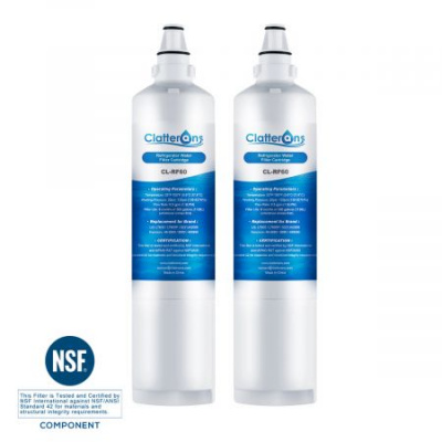 Clatterans CL-RF60 46-9990 & LG Refrigerator Water Filter 5231JA2006 LG LT600P, 2-Pack