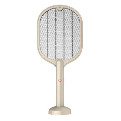 Electric Insect Swatter USB Rechargeable Led Light Mosquito Killer (Beige)