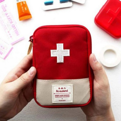 Portable mini bag for first aid items medical emergency kit outdoor organizer home medicine storage bag
