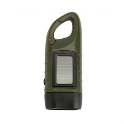 Outdoor Camping Mini Emergency Hand Crank Solar Flashlight Rechargeable LED Light Lamp Charging Powerful Torch