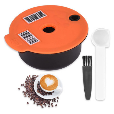 Reusable Coffee Capsule Pods Cups, Reusable Coffee Filter Machine with Coffee Spoon, Brush (60ML)