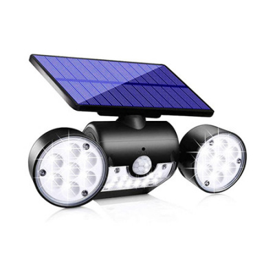 Solar Motion Sensor Light Outdoor Super Bright IP65 Waterproof 360 Adjustable Wall Light Dual Head Security Lights