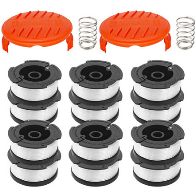 16 Pack Weed Eater Replacement Parts for Black&Decker AF-100, 12 Pack 30ft 0.065 inch String Trimmer Line Replacement Spools + 2 Pack RC-100-P Caps and Springs (12 Spools+ 2 Caps+2 Springs)