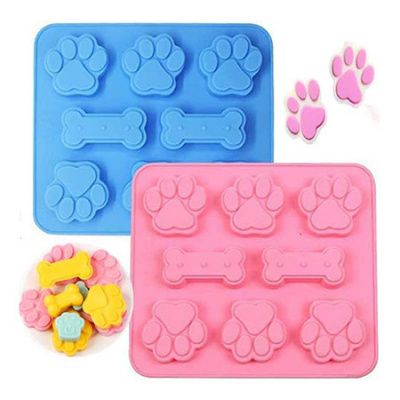 2 Pieces Puppy Dog Bone Silicone Molds for Chocolate, Candy, Jelly, Cookies, Cube, Dog Treats
