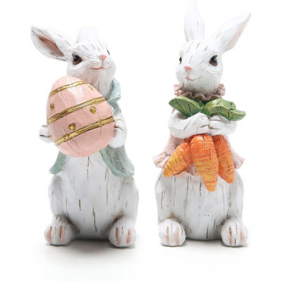 Easter Bunny Decorations for Home Decor (Easter White Rabbit, 2 Pieces)