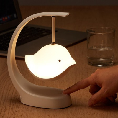 Bluetooth Speaker Bird Shaped Lamp LED Light, Kawaii Room Desk Color Changing Decor,Portable Rechargeable