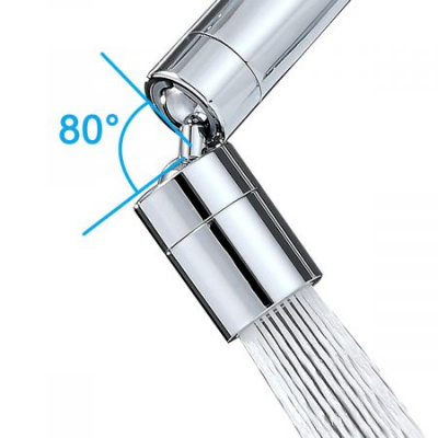 360 Degree Swivel Sink Faucet Aerator, Big Angle High Pressure Large Flow Aerator Dual Function Kitchen Faucet Aerator,55/64 Inch Female Thread Polished Chrome
