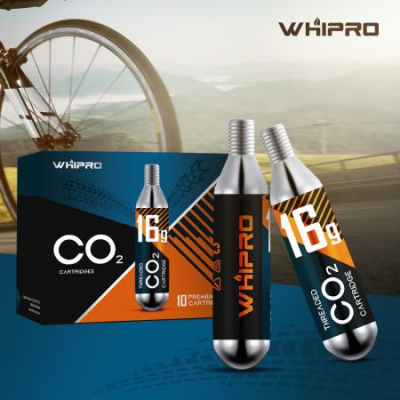 Whipro 16-gram Threaded CO2 Cartridges for Bicycle Tires Basketball Football -20 Pack