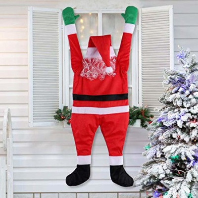 Hanging Santa Claus Suit from on The Gutter Roof Outdoor Decoration 108cm