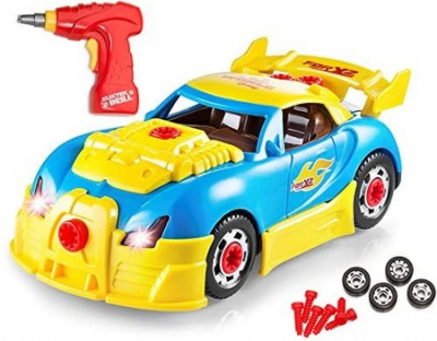 Take Apart Racing Car Toys - Build Your Own Toy Car with 30 Piece Constructions Set with Toy Tools for Kids
