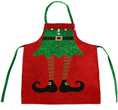 Christmas Kitchen Supplies Adult Premium Non-imitation Cloth Elf Apron Christmas Apron