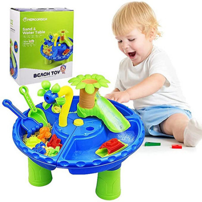 Beach Toys Set, 3 in 1 Sand and Water Table, Summer Toys Toddler Outdoor Toys Beach Toys Sand Table Water Play for Kids