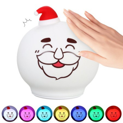 LED Silicone Patting Control Christmas Santa Lamp Changeable Colors Night Light For  Kids' Room