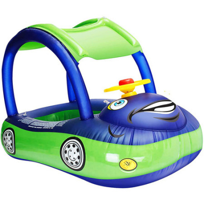 Car Shaped Babies Swim Float Boat With Sunshade Safty Seat For Infant Swim Outdoor Play