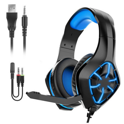 Gaming Headset USB Audio Jack Design Retractable Stereo For Apple Samsung Huawei Xiaomi PC Computer