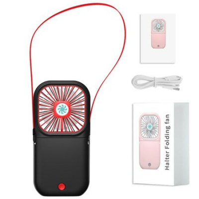 Mini Portable Foldable USB Fan Handheld Rechargeable Fan for Travel 3 Speed Table Fan Personal Fan for Kids Girls Boys  (Black)