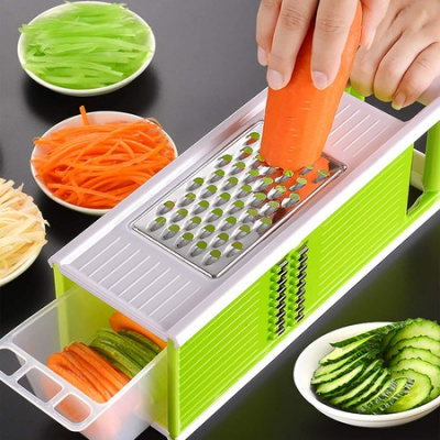 Multipurpose Onion Chopper, Spiralized Food Cutter,Grater With Hand Guard, 4 In 1 Vegetable Slicer