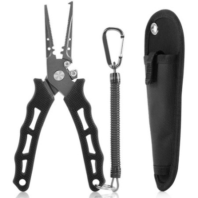 Fishing Pliers Hook Removers Split Ring Line Cutters Fishing Multi Tools With Sheath And Lanyard