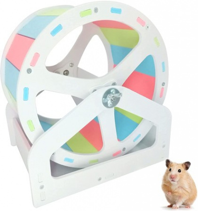 Hamster Fitness Running Wheel, Hamster Cage Supplies, Small pet Bracket Running Wheel, Wooden Running Wheel Toys