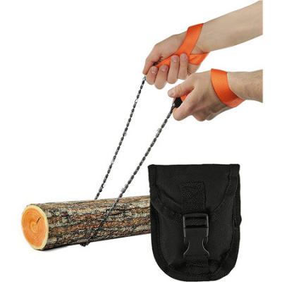 Pocket Chainsaw - Razor Sharp Portable Hand Saw Survival Kit wWth Black Holster For Camping, Hunting, Hiking